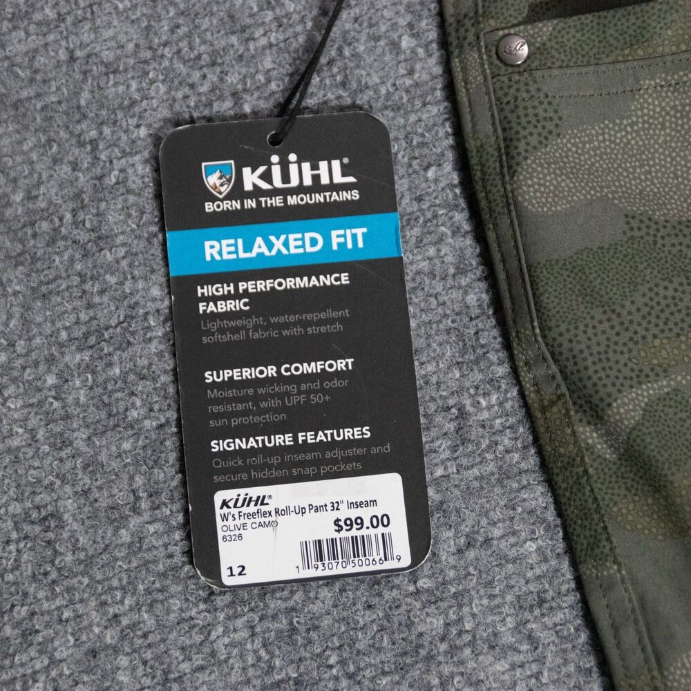 NWT KUHL Freeflex Roll-Up Camo Cargo Pants Womens 12 Kurve UPF50 Hiking Outdoors - Picture 3 of 7